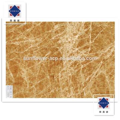 Marble Texture 4x8 Waterproof Wall Panel Cheap Bathroom Wall Panels PVC wood panel for furniture/ Kitchen cabinet